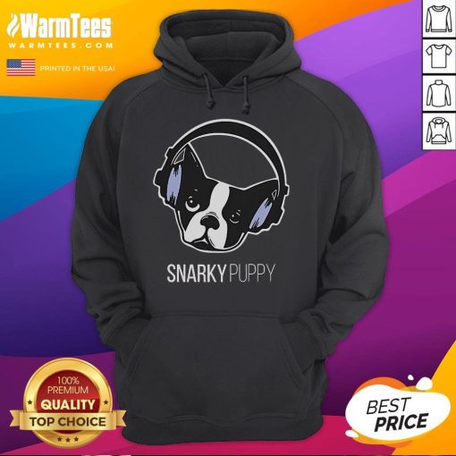 Alt Text: Cute snarky puppy dog logo hoodie featuring an adorable cartoon dog design, perfect for dog lovers and casual wear.