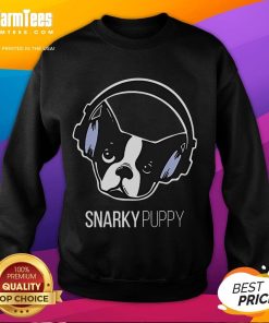 Cute snarky puppy dog logo sweatshirt featuring a playful dog design, perfect for pet lovers and casual wear.