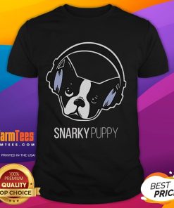 Alt Text: Cute snarky puppy dog logo t-shirt featuring an adorable cartoon dog with a playful expression, perfect for dog lovers.