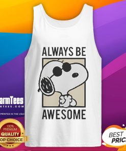 Alt Text: Cute Snoopy Always Be Awesome tank top featuring a cheerful Snoopy graphic, perfect for casual summer wear.