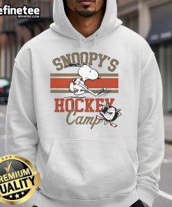 Cute Snoopy Anaheim Ducks hoodie from Snoopy's Camp, featuring vibrant colors and playful design for fans.