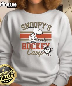 Cute Snoopy Anaheim Ducks Snoopy's Camp sweatshirt featuring vibrant colors and playful design, perfect for fans.