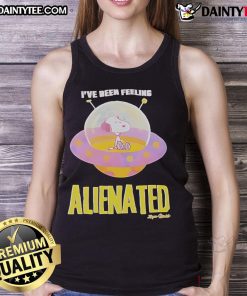Alt Text: Cute Snoopy I've Been Feeling Alienated tank top design featuring the beloved character in a charming graphic style.