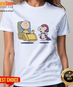 Alt Text: Cute Snoopy Peanuts Woodstock X-Men ladies tee featuring playful designs of iconic characters in vibrant colors.