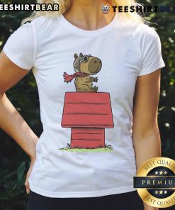 Adorable Cute Snoopybara Ladies Tee featuring a playful design of Snoopybara, perfect for casual wear.