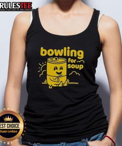 Cute sparrow sleeping on a Bowling for Soup tank top, showcasing the playful design and vibrant colors.