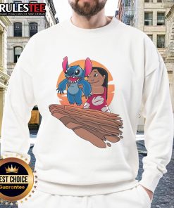 Alt Text: Cute The Experiment King Lilo and Stitch sweatshirt featuring vibrant colors and playful design for fans of the series.