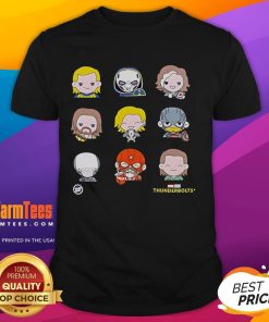 Alt Text: Cute Thunderbolts emoji characters T-shirt featuring vibrant designs perfect for casual wear and emoji lovers.