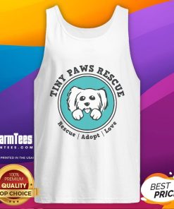 Alt Text: Cute Tiny Paws rescue dog logo tank top featuring a playful puppy design, perfect for dog lovers and rescue advocates.