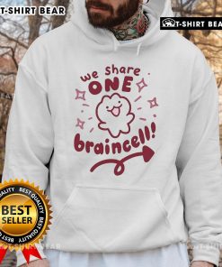 Cute We Share One Braincell Hoodie in vibrant colors, perfect for casual wear and showing off your playful style.