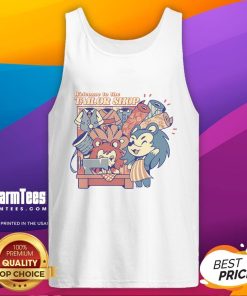 Alt Text: Cute 'Welcome to the Tailor Shop' tank top made lovingly by Claw, featuring a charming design perfect for fashion lovers.