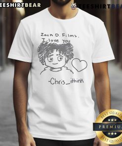 Alt Text: Cute Zack D Films 'I Love You Chris' T-Shirt featuring whimsical design and vibrant colors for fans of the show.