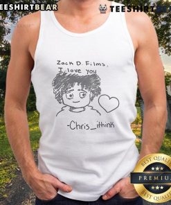Cute Zack D Films I Love You Chris tank top featuring a fun design, perfect for casual wear and expressing affection.