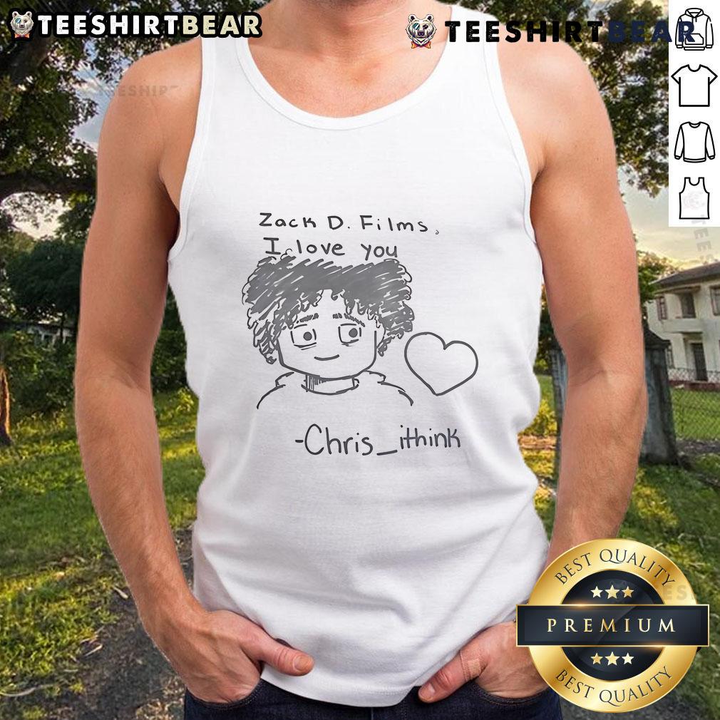 Cute Zack D Films I Love You Chris Ithink Tank Top Cute Zack D Films I Love You Chris tank top featuring a fun design, perfect for casual wear and expressing affection.