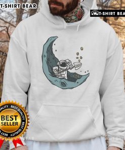 Alt Text: Funny astronaut moon mining coins hoodie featuring a playful design of a space miner on the lunar surface.