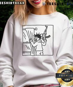 Funny awful 'Who's That Peeking Through My Window' sweatshirt with playful design, perfect for cozy casual wear.