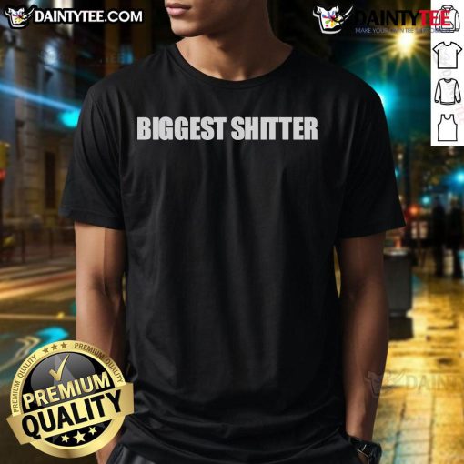 Funny Biggest Shitter T-Shirt featuring humorous graphics and playful text for a lighthearted fashion statement.