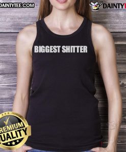 Funny Biggest Shitter Tank Top featuring a humorous graphic, perfect for casual wear and showcasing a playful sense of humor.