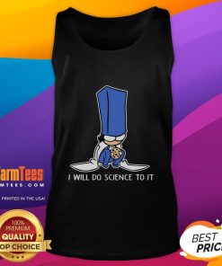 Funny Biscuit Science tank top featuring humorous science-themed graphics for science lovers and food enthusiasts.