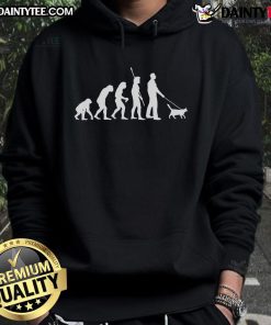 Funny Cat Man Evolution Hoodie featuring a playful graphic of cats and humans in a humorous evolution design.