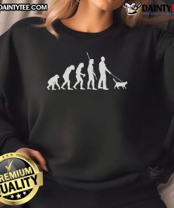 Funny cat man evolution sweatshirt design featuring a playful graphic of cats and humans in a humorous progression.