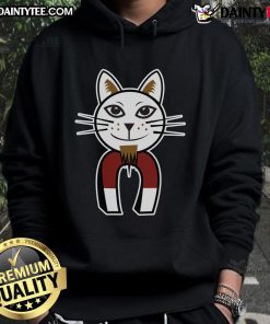 Funny Cat Pussy Magnet Hoodie featuring a playful cat design, perfect for feline lovers and casual wear enthusiasts.