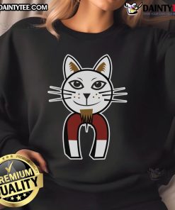 Alt Text: Funny cat sweatshirt featuring 'Pussy Magnet' design, perfect for cat lovers and humorous fashion enthusiasts.