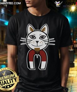 Funny Cat Pussy Magnet T-Shirt featuring a playful cat graphic, perfect for feline lovers and humor enthusiasts.