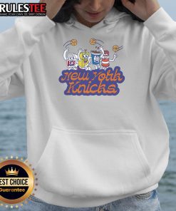 Alt Text: Funny cereal box dude wearing a New York Knicks hoodie, showcasing a playful and vibrant design.