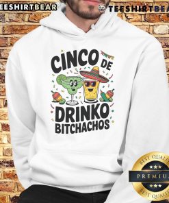 Funny Cinco De Drinko Bitchachos hoodie featuring vibrant margarita and tequila graphics for festive celebrations.