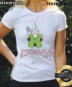 Funny Crawly Gnome Ladies Tee featuring whimsical gnome illustrations for a playful and unique shirt design.