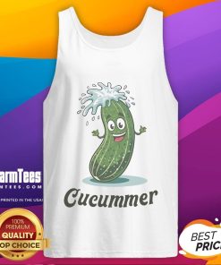 Funny Cucumber Dick Lazers Tank Top featuring a humorous graphic design of a cucumber with lasers, perfect for quirky fashion.