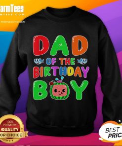 Funny dad wearing a matching sweatshirt with the birthday boy, celebrating in style as part of the Melon Family collection.