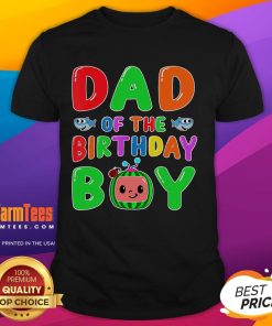Funny Dad of the Birthday Boy Melon Family matching T-shirt, featuring playful design for family celebrations.