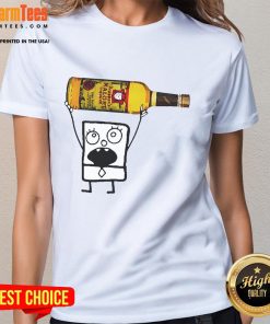 Funny Doodlebob Malort ladies tee featuring a playful design perfect for fans of quirky apparel and humorous fashion.