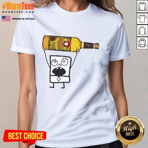 Funny Doodlebob Malort ladies tee featuring a playful design perfect for fans of quirky apparel and humorous fashion.