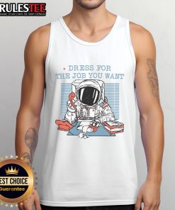 Funny dress for the job you want: Astronaut office worker tank top featuring a playful space-themed design.