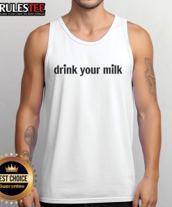 Funny drink your milk meme tank top featuring a humorous graphic design, perfect for milk lovers and meme enthusiasts.
