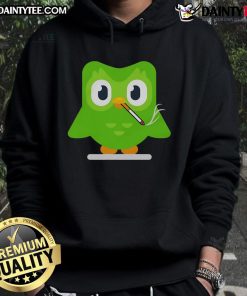 Alt Text: Funny duo wearing language-themed cig hoodie, showcasing humor and style in casual streetwear fashion.