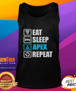 Funny Eat Sleep Apex Repeat motivational tank top featuring a humorous design perfect for gamers and casual wear.