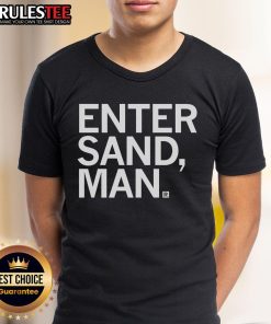Funny Enter Sand Man T-Shirt featuring a humorous graphic inspired by the classic Metallica song, perfect for fans.