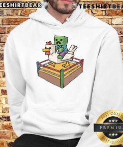 Funny Fighting Chicken Minecraft Chicken Jockey Hoodie featuring a vibrant design perfect for gamers and chicken lovers.