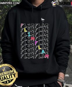 Colorful Funny Flim Flam Flamingo Hoodie featuring a vibrant flamingo graphic, perfect for quirky casual wear.