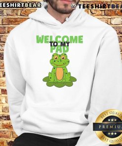 Funny frog in a lily pad design on a cozy hoodie, perfect for frog lovers and casual wear enthusiasts.