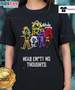 Funny Head Empty No Thoughts Ladies Tee featuring a humorous graphic design for casual wear.