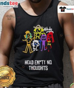Funny head empty no thoughts tank top design featuring playful graphics and vibrant colors for casual wear.