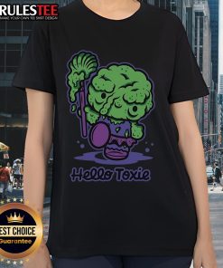Funny Hello Toxie Hello Kitty ladies tee featuring playful graphic design, perfect for casual wear and cat lovers.