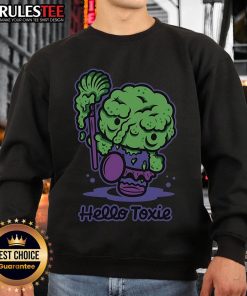 Funny Hello Toxie Hello Kitty sweatshirt featuring a quirky design, perfect for casual wear and fans of unique apparel.