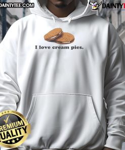 Funny I Love Cream Pies Hoodie featuring a playful design, perfect for dessert lovers and cozy casual wear.
