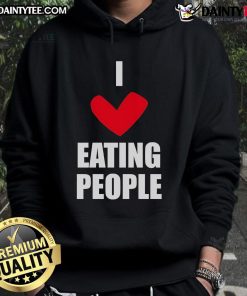 Funny I Love Eating People Hoodie featuring a humorous graphic, perfect for quirky fashion enthusiasts and food lovers.
